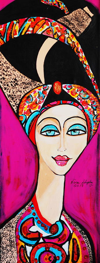 Women With Turbin Painting by Nora Shepley