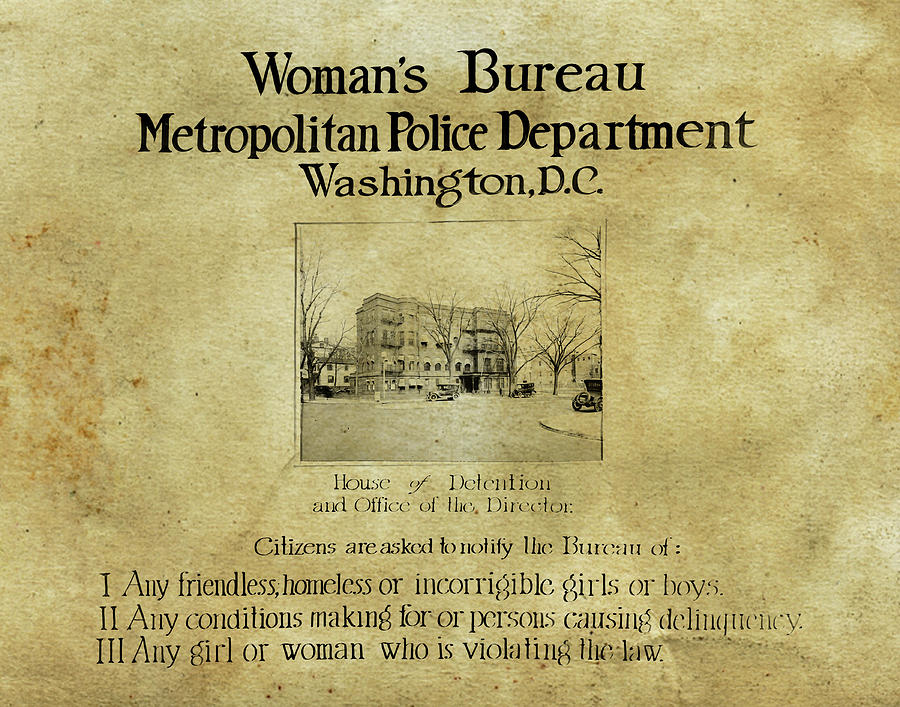 Washington D.c. Photograph - Womens Bureau House of Detention Poster 1921 by Anthony Murphy
