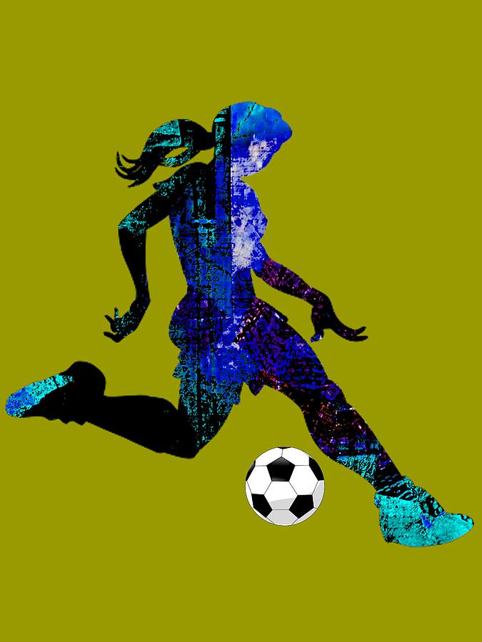 Womens Girls Soccer Collection Mixed Media by Marvin Blaine