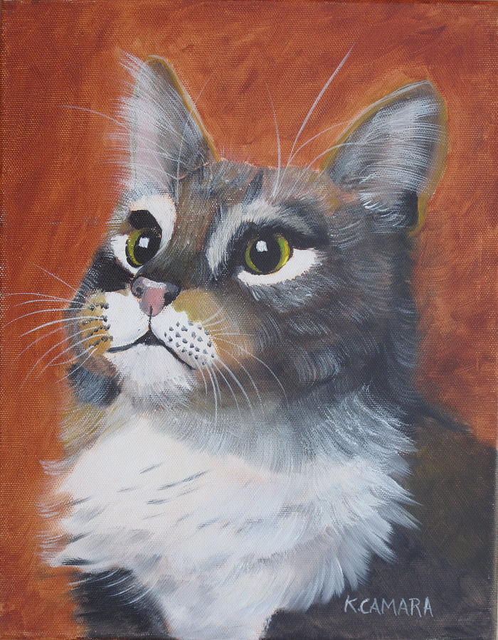 Wonder Cat Painting by Kathie Camara