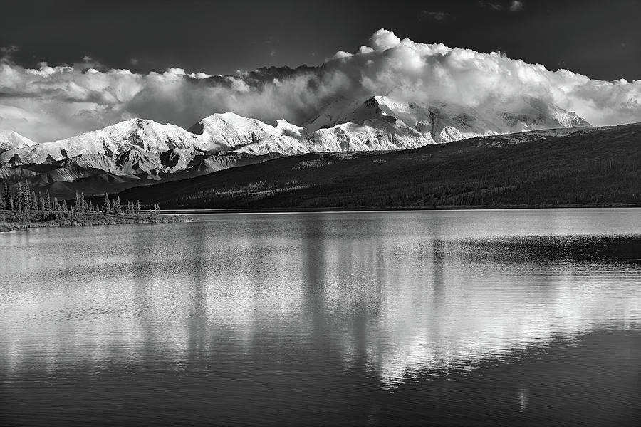 Mountain Photograph - Wonder Lake in Black and White by Rick Berk