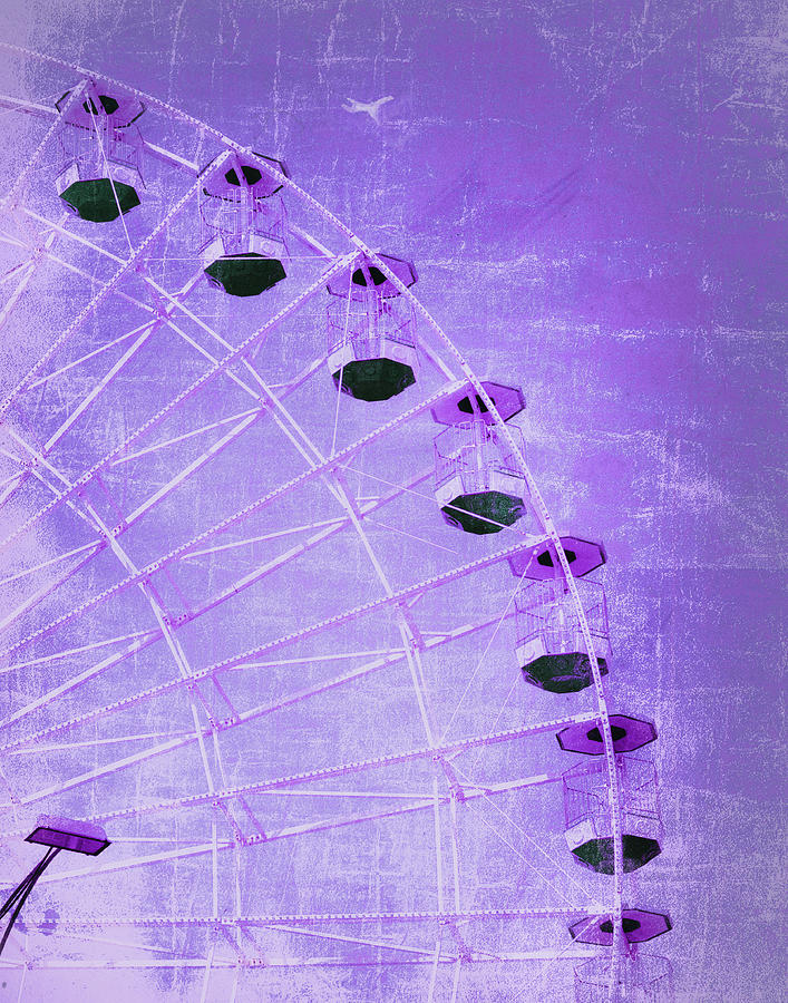 Wonder Wheel and Plane Series 3 Purple Photograph by Marianne Campolongo
