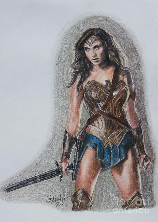 Wonder Woman Drawing - Wonder Woman by Christine Jepsen Wonder Woman Drawing - Wonder Woman by Christine Jepsen