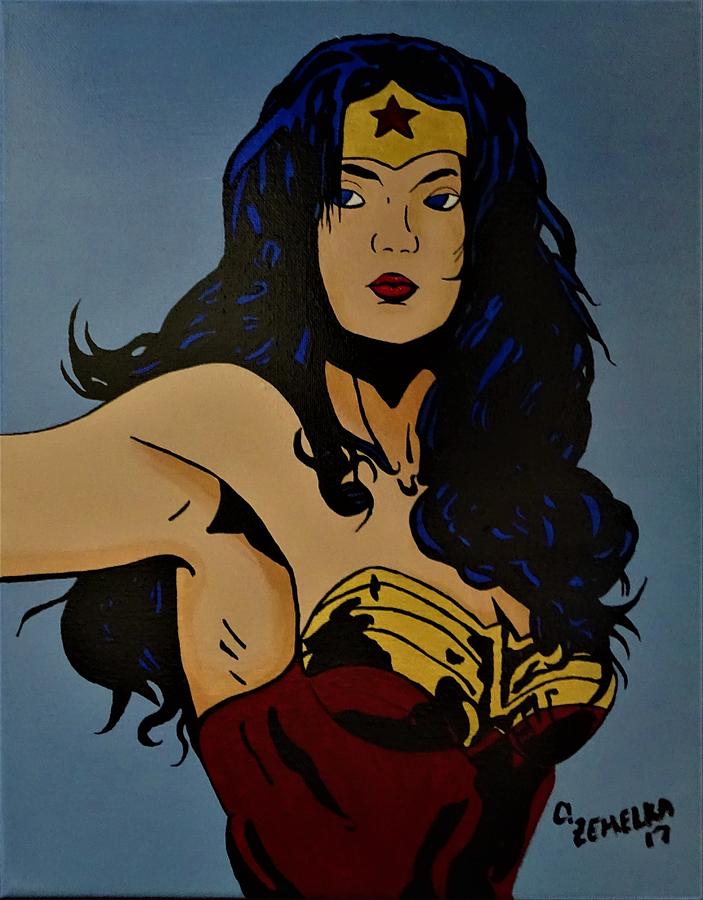 Wonder Woman Comic Painting by Charles Zemelka | Fine Art America