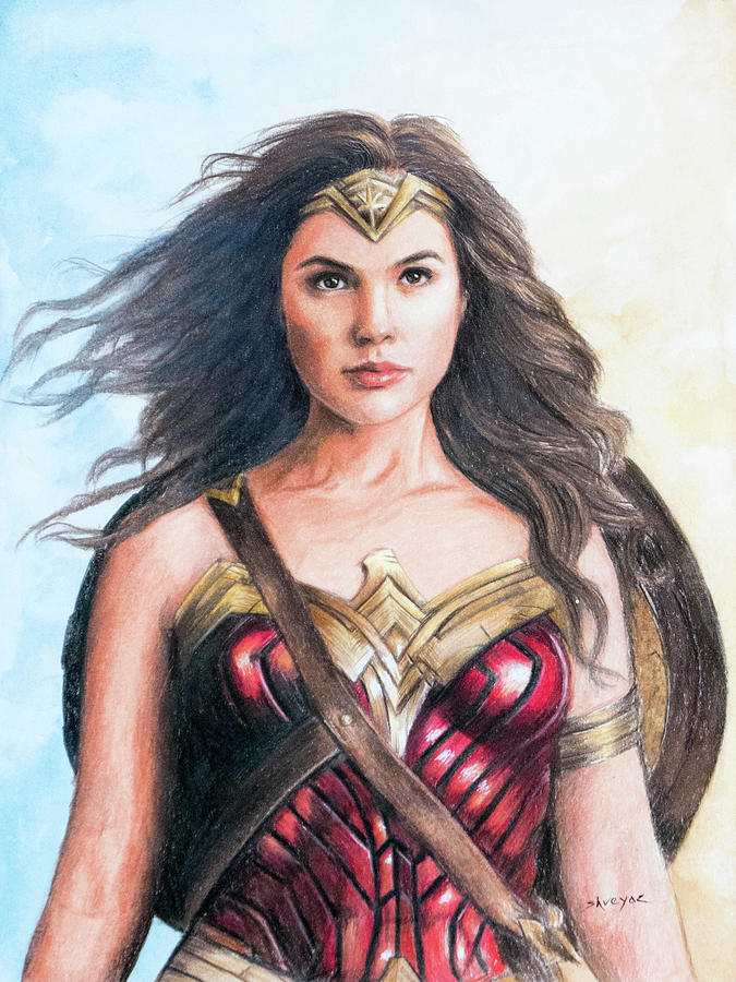 Wonder Woman Gal Gadot Drawing by Shreyas Pailkar Pixels