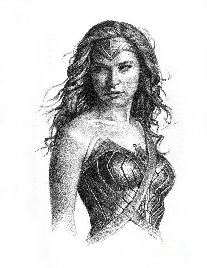 Pencil drawing of Wonderwoman by chaseroflight on DeviantArt