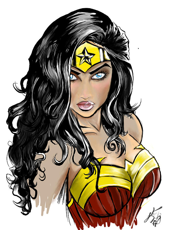 Wonder Woman Digital Art - Wonder Woman by Kendall Tabor