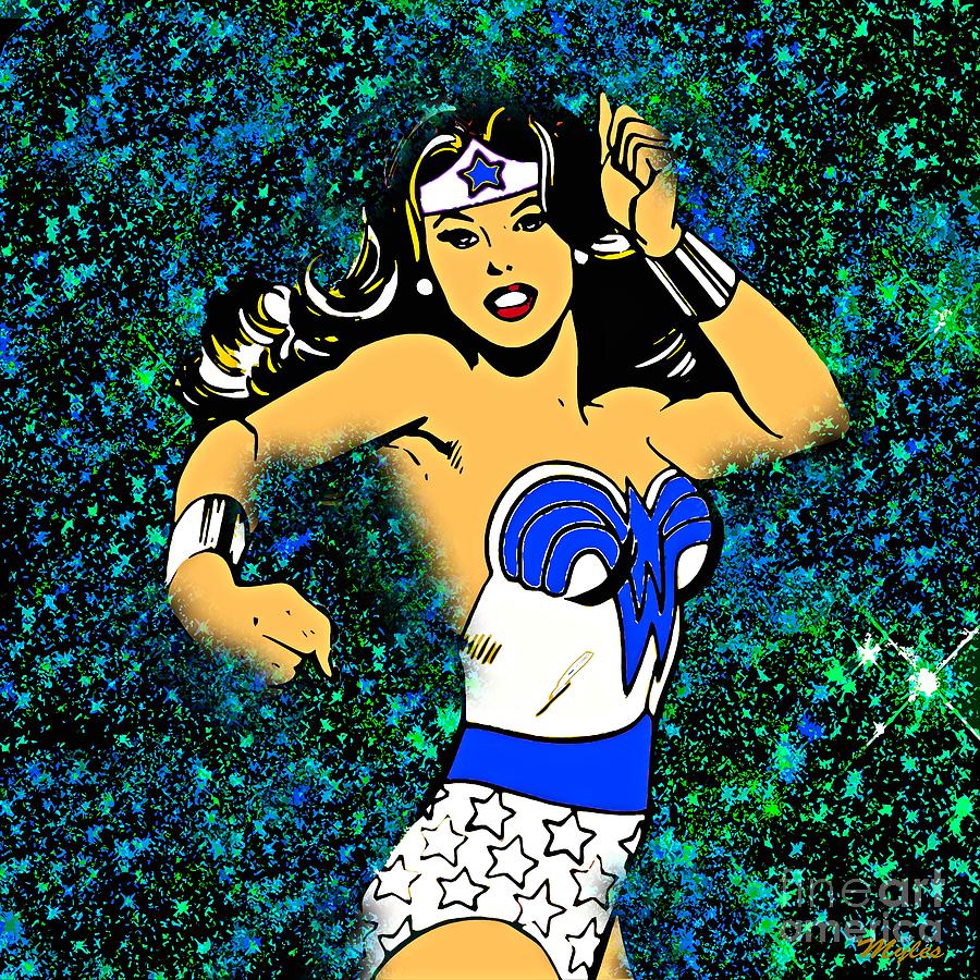 Wonder Woman Painting by Saundra Myles