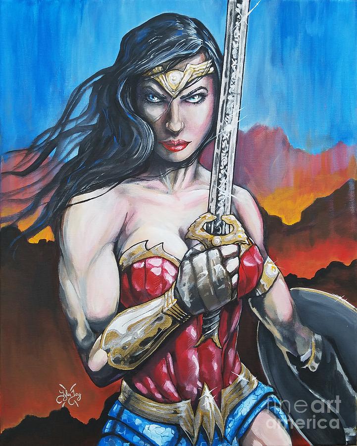 Wonder Woman Painting by Tyler Haddox