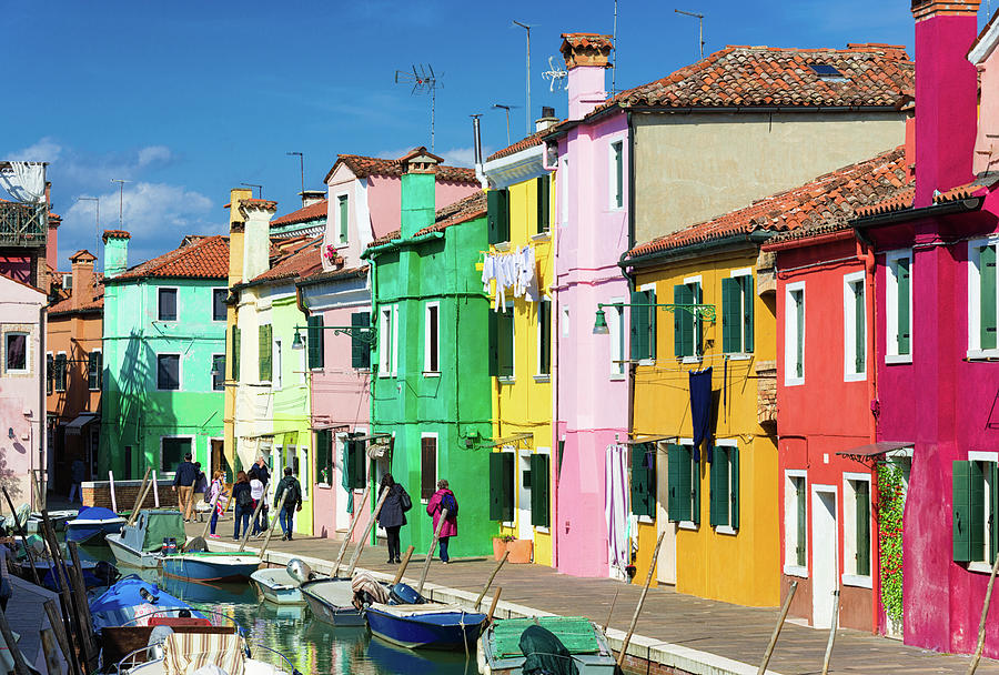 Wonderful colored houses in Burano Venice Italy Photograph by Matthias Hauser