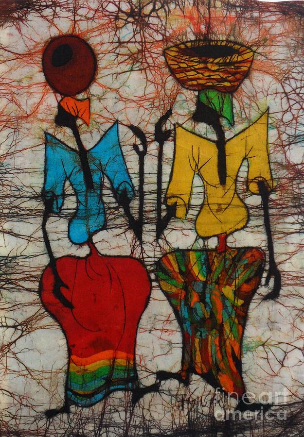 African Painting - Wondering Back by Ellis Tayamika Singano African Painting - Wondering Back by Ellis Tayamika Singano