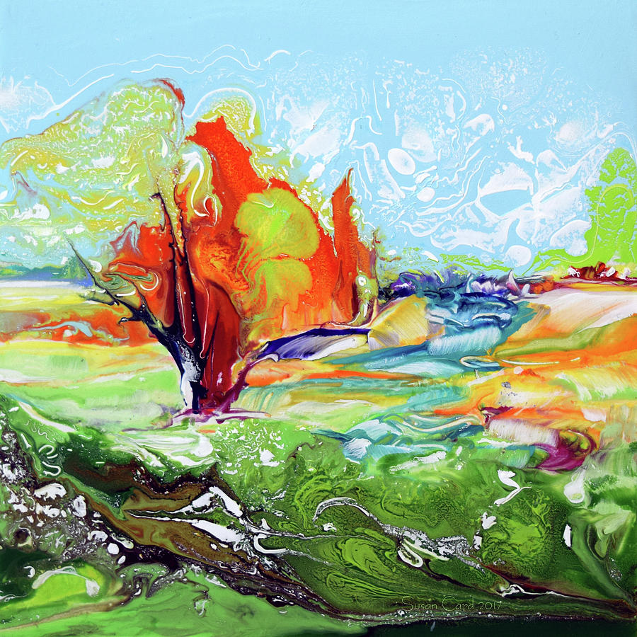 Wonderland Flame Tree Painting by Susan Card