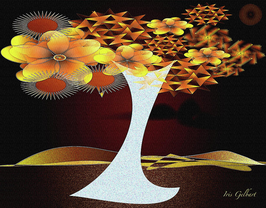 Wonderlands flowering tree Digital Art by Iris Gelbart