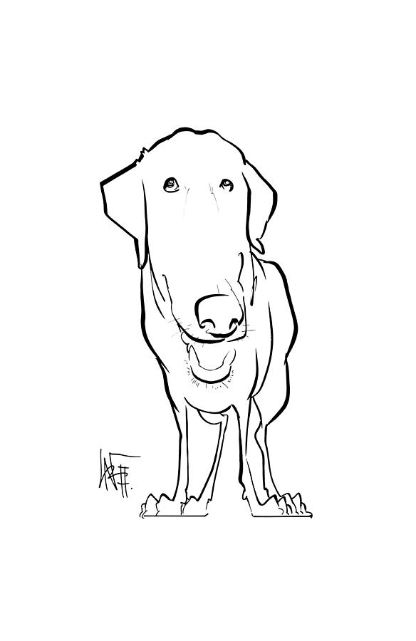 Dog Drawing - Wong 7-1490 by John LaFree