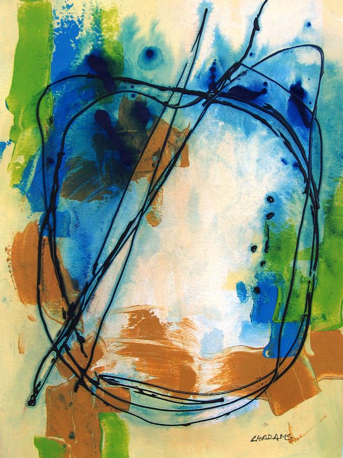 Abstract Painting - Wonky Circle by Louise Adams