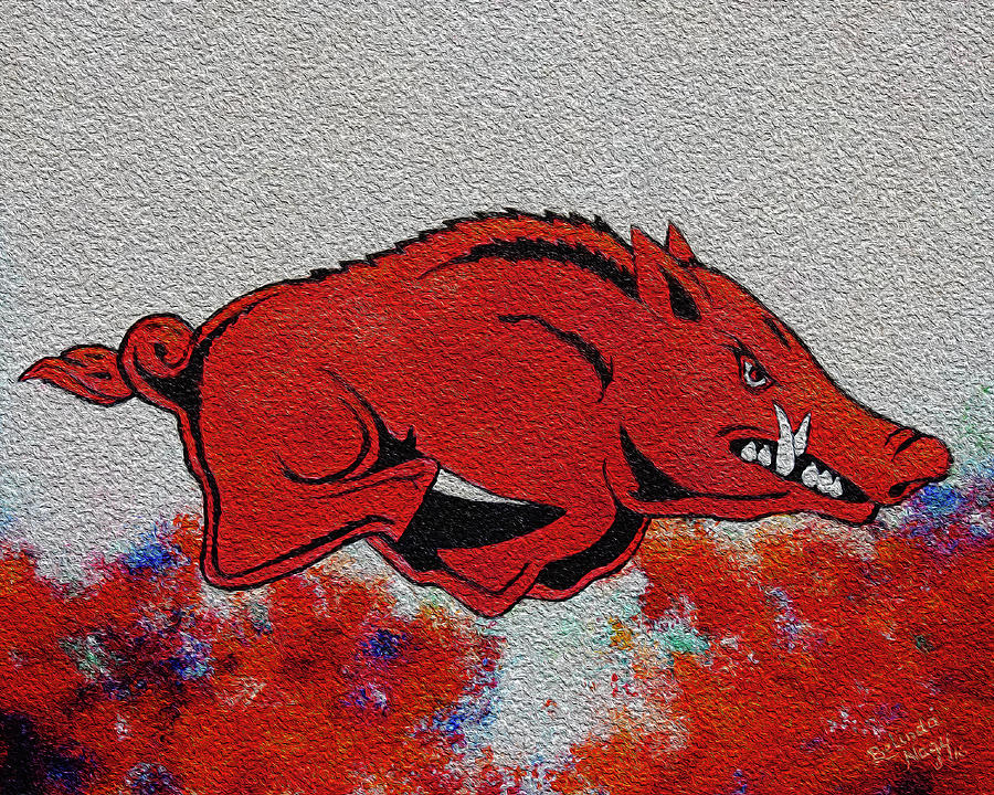 University Of Arkansas Painting - Woo Pig Sooie 2 by Belinda Nagy