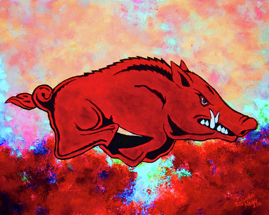 University Of Arkansas Painting - Woo Pig Sooie 3 by Belinda Nagy