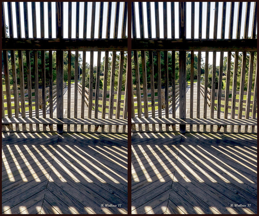 Wood And Shadows - 3D Stereo X-View Photograph by Brian Wallace