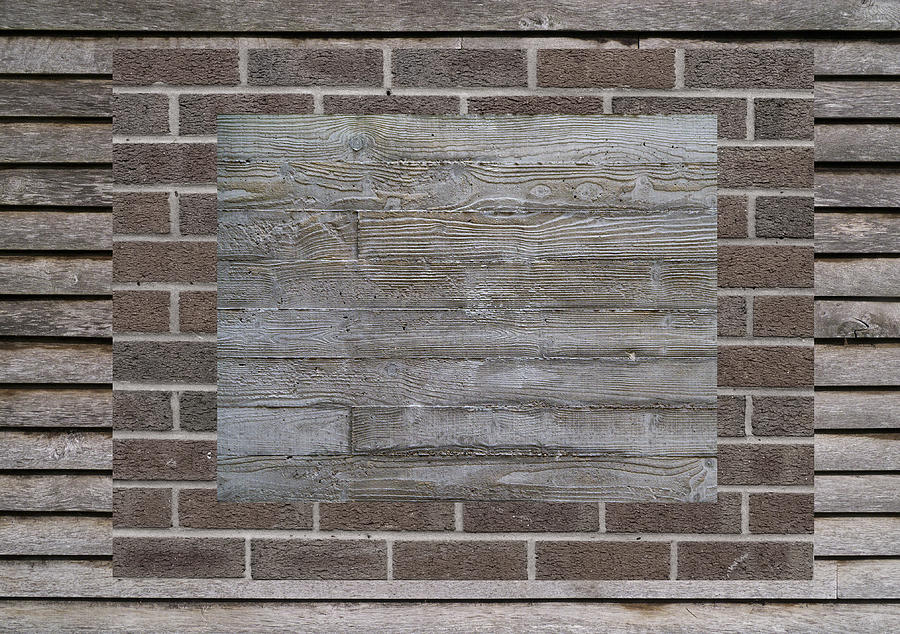 Wood Brick Concrete Wall Photograph by Jerry Daniel