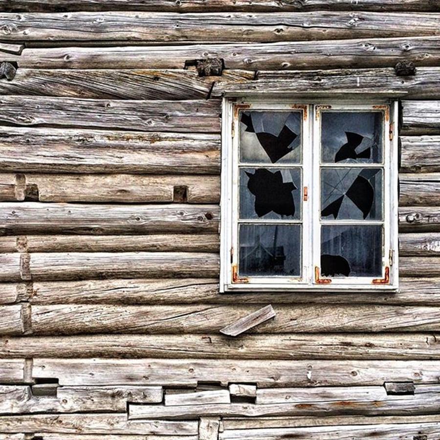 Wood Photograph - #wood #brokenglass #oldhouse #structure by Thomas Lindauer
