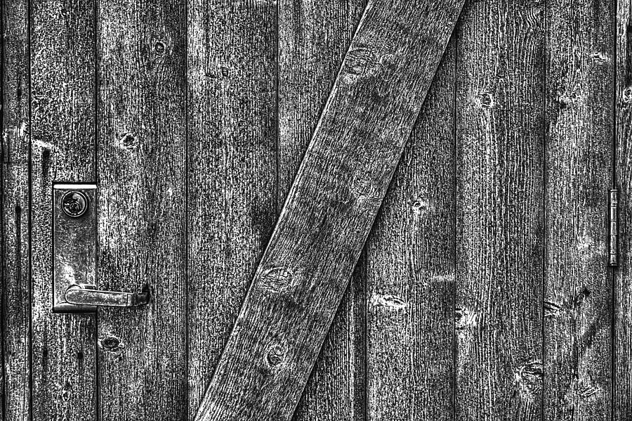 Wood Door with Handle Detail Photograph by Roger Passman