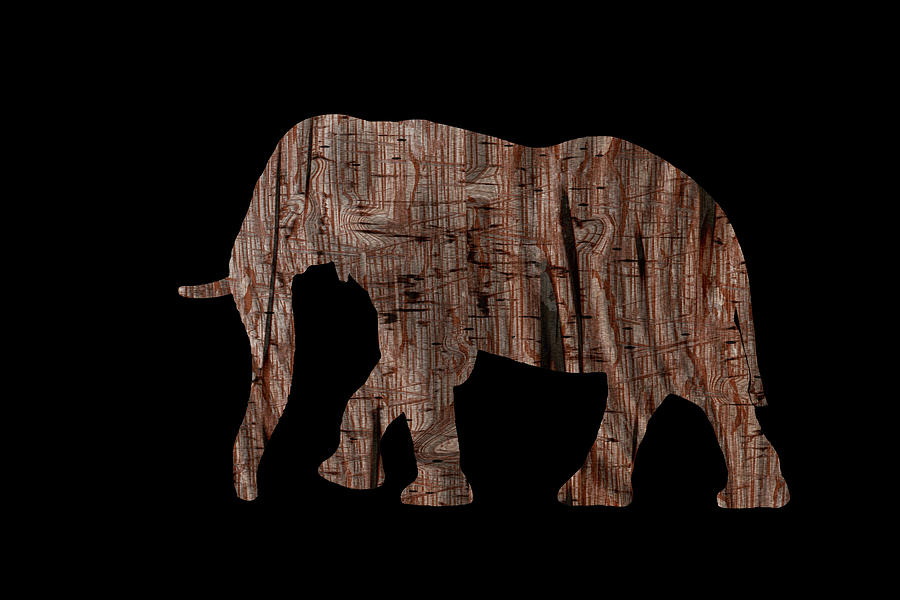 Wood Elephant Digital Art by Ernest Echols