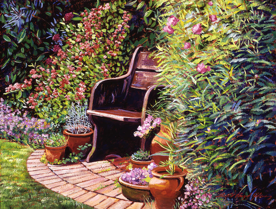 Wood Garden Chair Painting by David Lloyd Glover