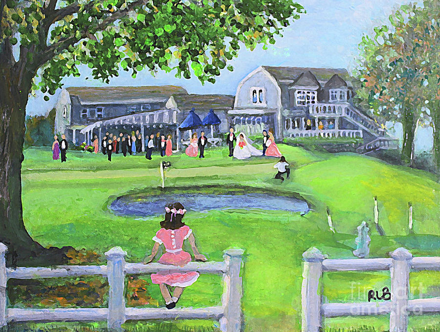 Woods Hole Golf Club Wedding Painting by Rita Brown