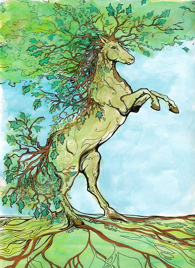 Wood Horse Painting