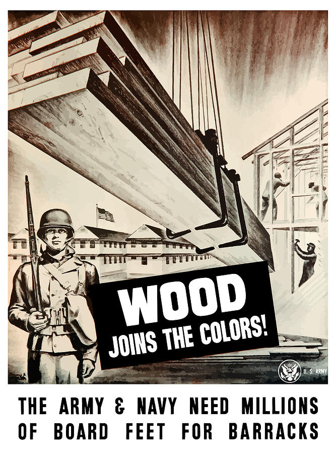 Ww2 Painting - Wood Joins The Colors - Ww2 by War Is Hell Store Ww2 Painting - Wood Joins The Colors - Ww2 by War Is Hell Store