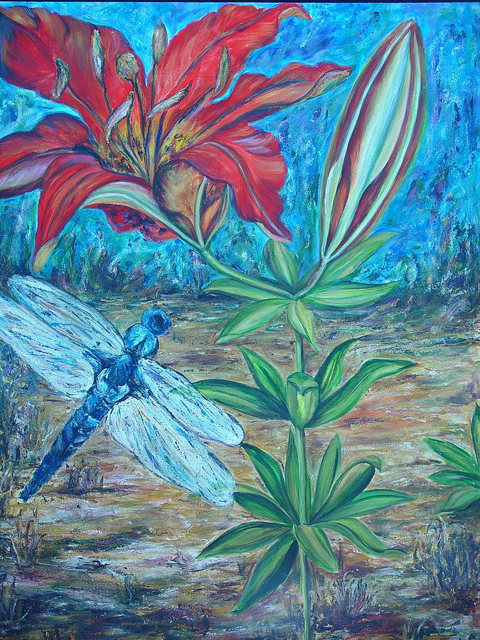 Wood Lily Painting by Bonnie Peacher