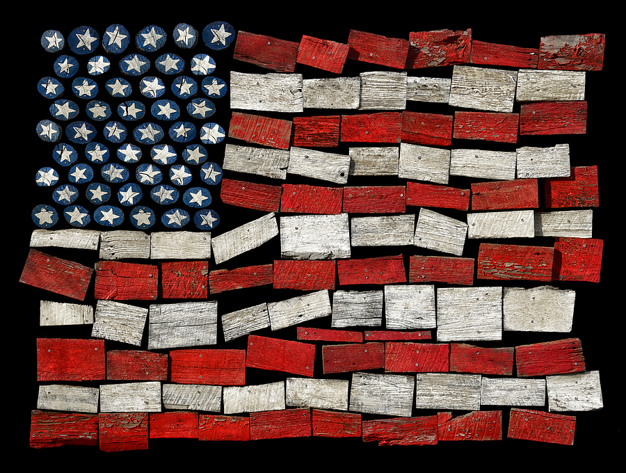 Wood Planked American Flag Photograph by Steven Michael