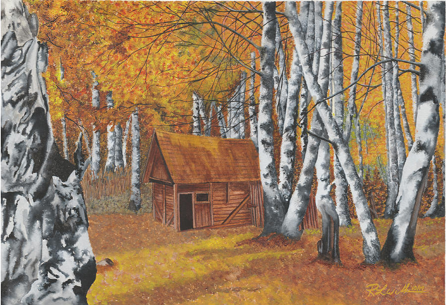 wood shed painting by ronald wilkie