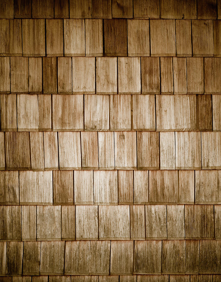 Pattern Photograph - Wood Shingles by Frank Tschakert