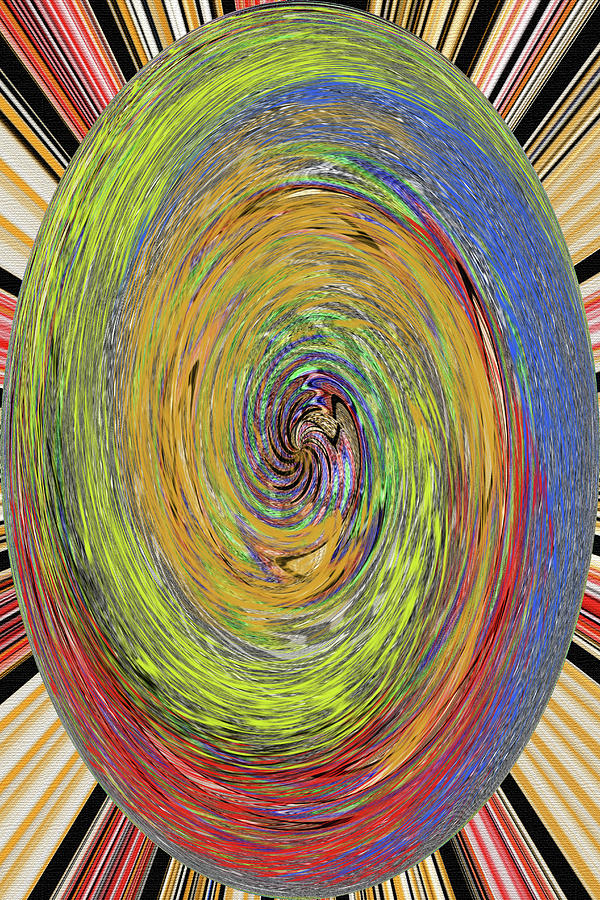 Wood Sidewalk Color Oval Abstract Digital Art by Tom Janca