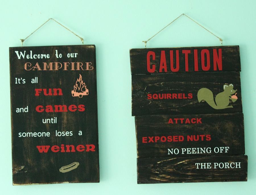 Wood Signs Mixed Media by Cindy DeGrasse - Pixels