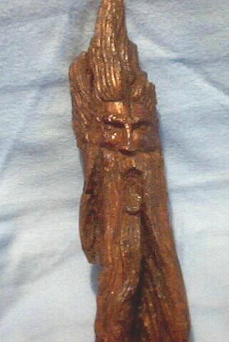 Wood Sculpture - Wood Spirit in Tree Bark by Thomas Higdon