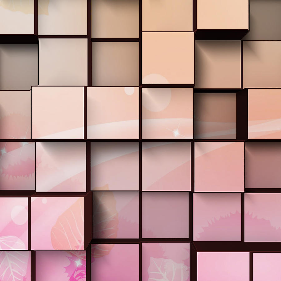 Wood Wall in Pink Digital Art by Kathy Kelly