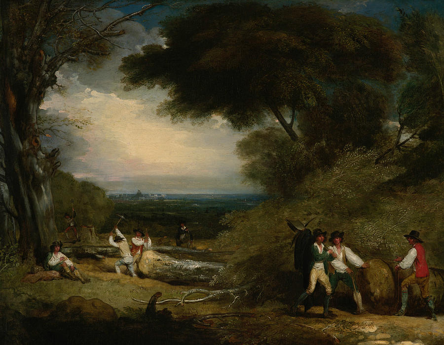 Woodcutters in Windsor Park, 1795 Painting by Benjamin West