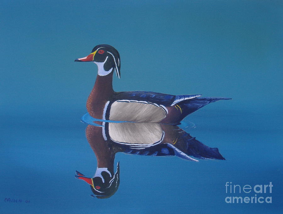 Woodduck Painting by Michael Allen