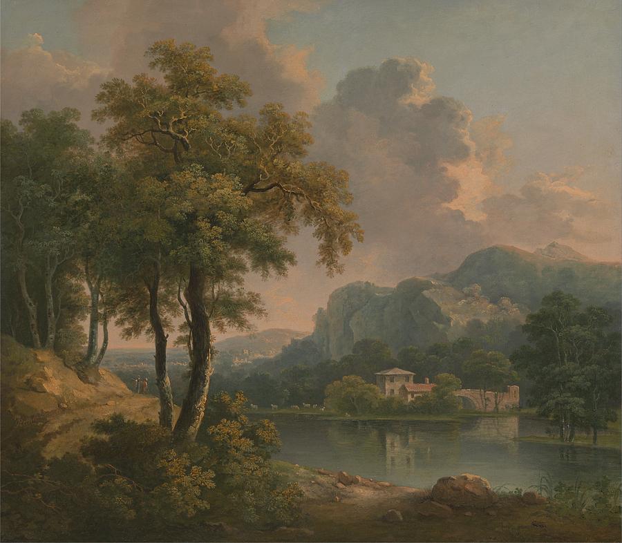 Wooded Hilly Landscape by Abraham Pether Painting by Celestial Images