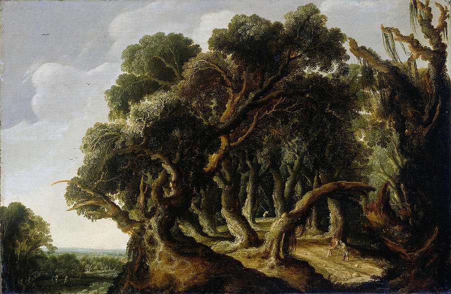 Wooded Landscape Painting by Jacob van Geel