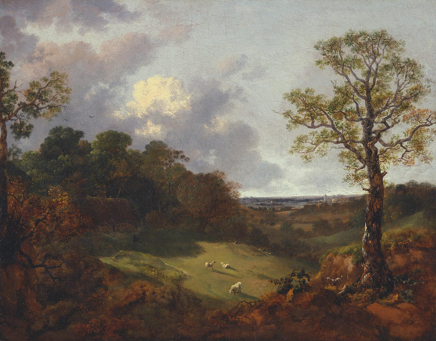 Wooded Landscape with a Cottage and Shepherd Painting by Thomas Gainsborough