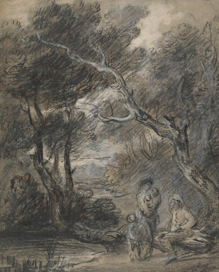Wooded Landscape with Figures  Painting by Thomas Gainsborough