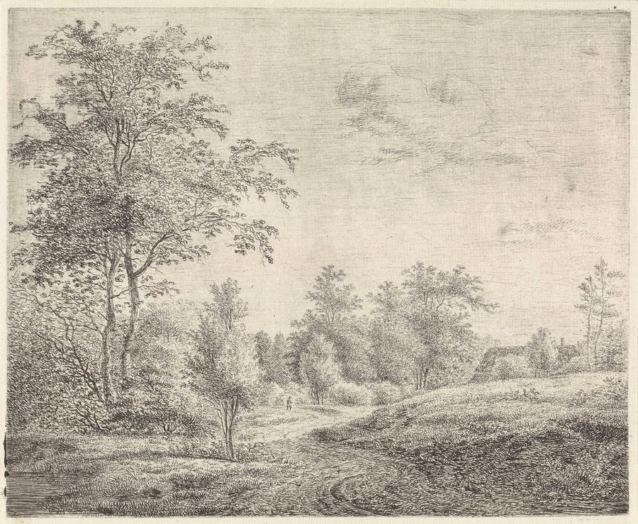 Wooded Landscape With Winding Road, Pieter Janson, 1780 - 1851 Painting