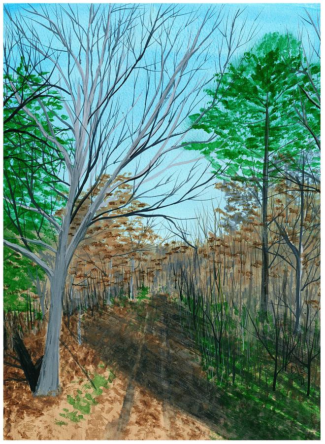 Wooded Lane Painting by David Bartsch
