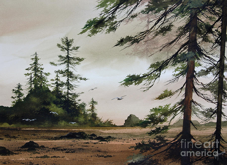Wooded Shore Painting by James Williamson