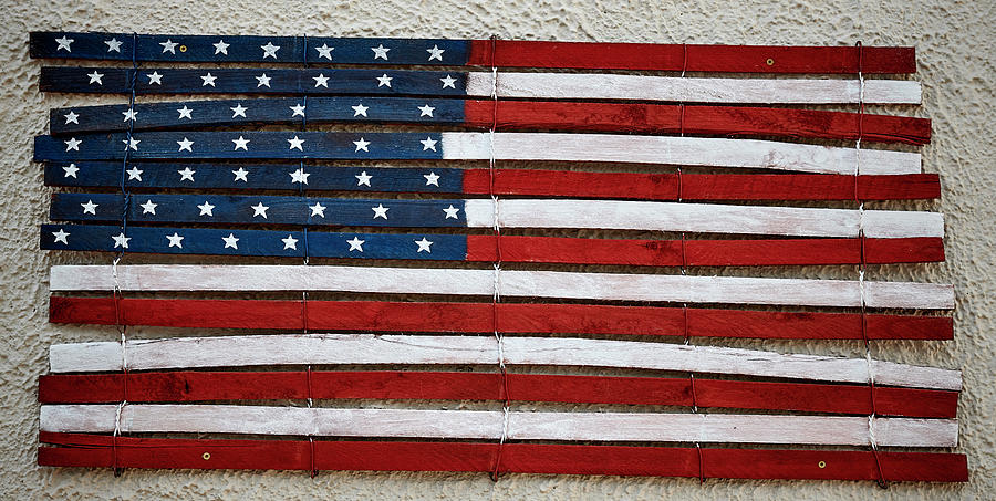 Fourth Of July Photograph - Wooden American Flag by Paul Freidlund