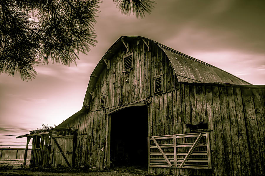 Dusk wood. Wooden Barn. Wooden Play Barn.