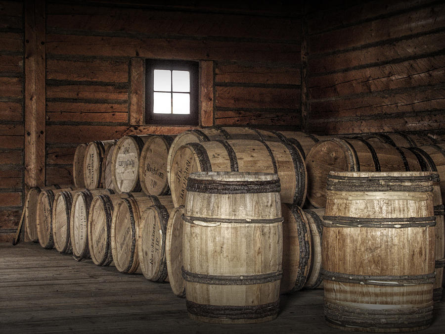 Beer Photograph - Wooden Barrel Casks in Storage by Randall Nyhof